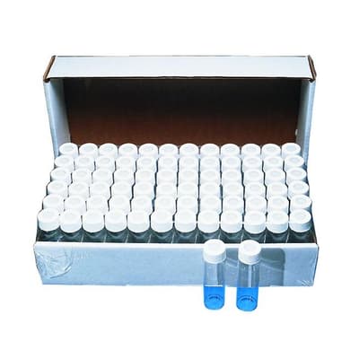 Chromatography Research Supplies 40 mL Clear EPA Vial Combo Pack with Bonded Level 3 Cap (100/pk)